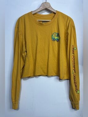 Scooby-Doo! Cropped Yellow Long Sleeve Graphic T-Shirt XL